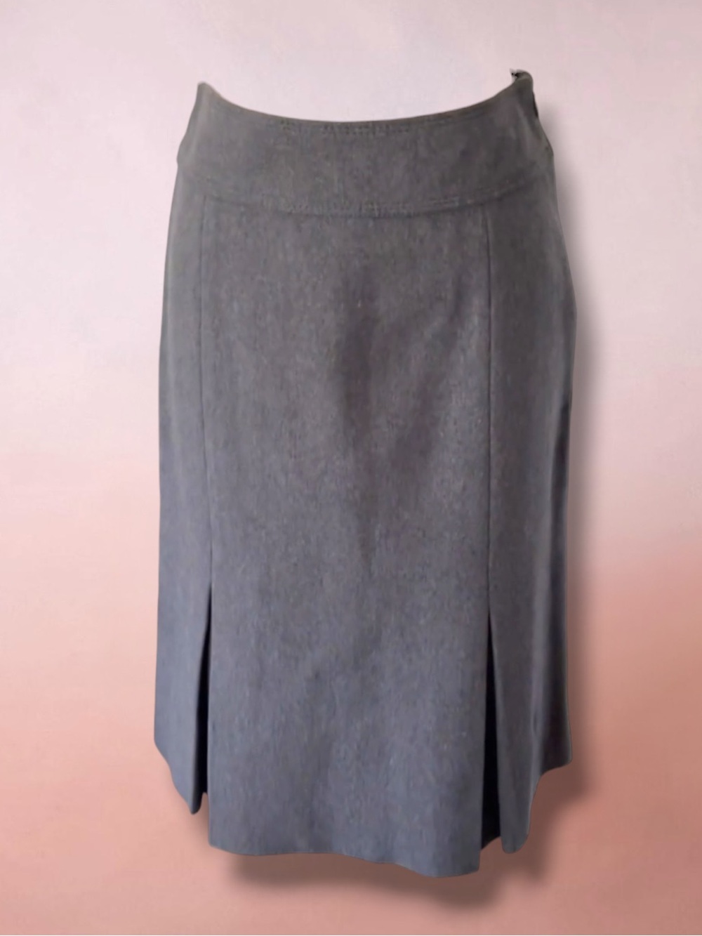 MIU MIU CHARCOAL GREY PLEATED WOOL SKIRT